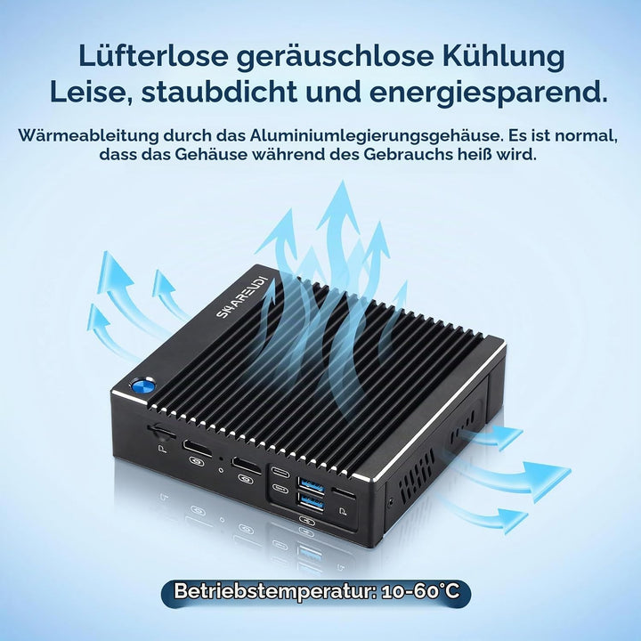 Micro Firewall Appliance, Lüfterloser Mini PC Intel N3700 4Cores/4Threads, 6X Intel 2.5 GbE i226-V L