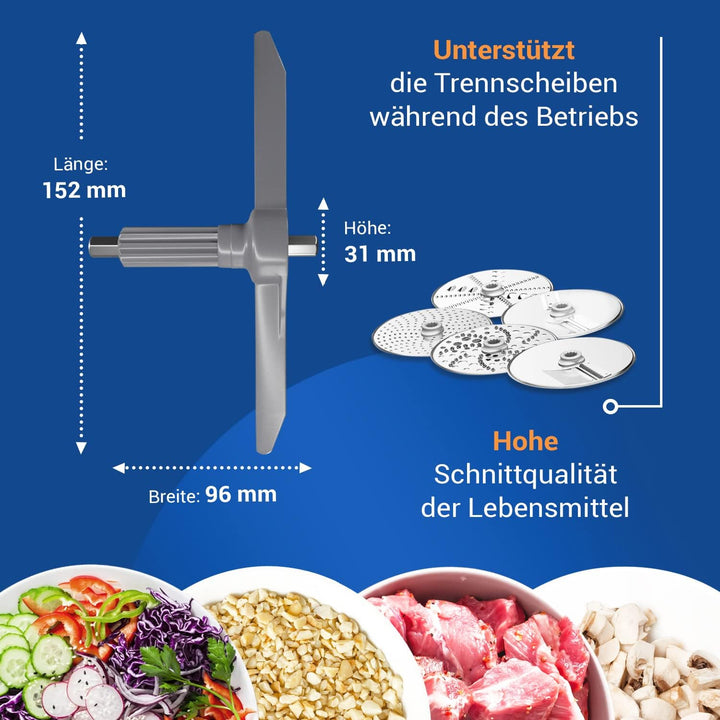 VIOKS Durchlaufschnitzlerflügel Ersatz für Bosch MUM Zubehör 10000314 Mitnehmer Achse für Küchenmasc