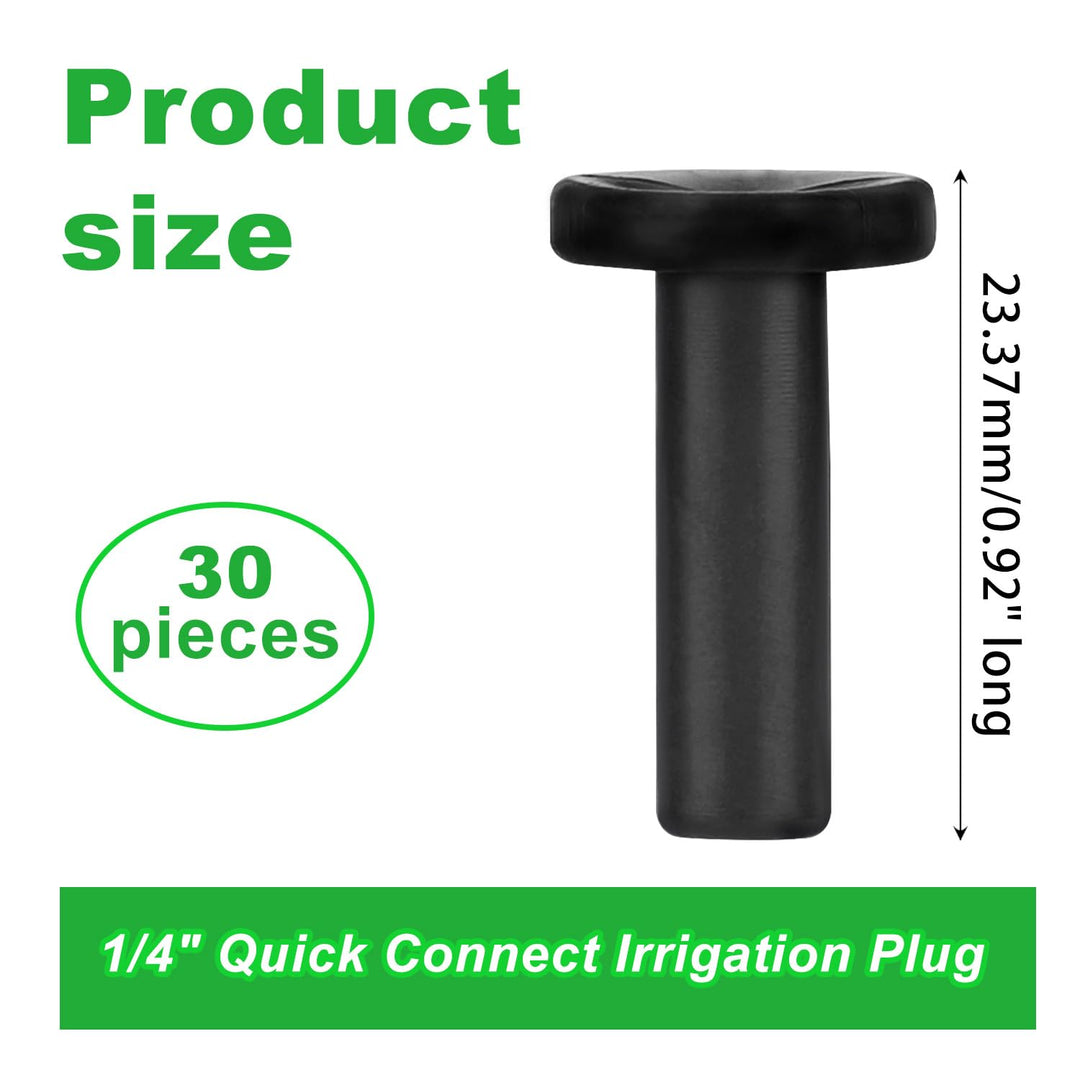 BOXOB 30pcs 1/4" Tropfbewässerung Endstopfen Fittings, Schnellkupplung Steckverbinder Endkappe für 1