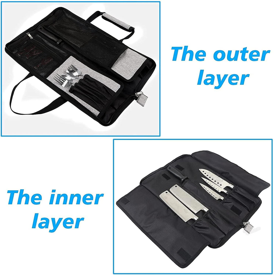 YWYHHM Messertasche, Messer-Rolltasche Kochmesser Rolltasche Messerkoffer mit 13 Fächern für Messer