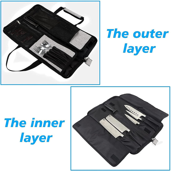 YWYHHM Messertasche, Messer-Rolltasche Kochmesser Rolltasche Messerkoffer mit 13 Fächern für Messer