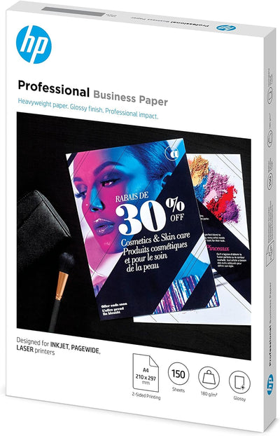 HP InkJet, PageWide und Laser Professional Business Papier (A4, 150 Blatt, glänzend 180 g/m²) glänze