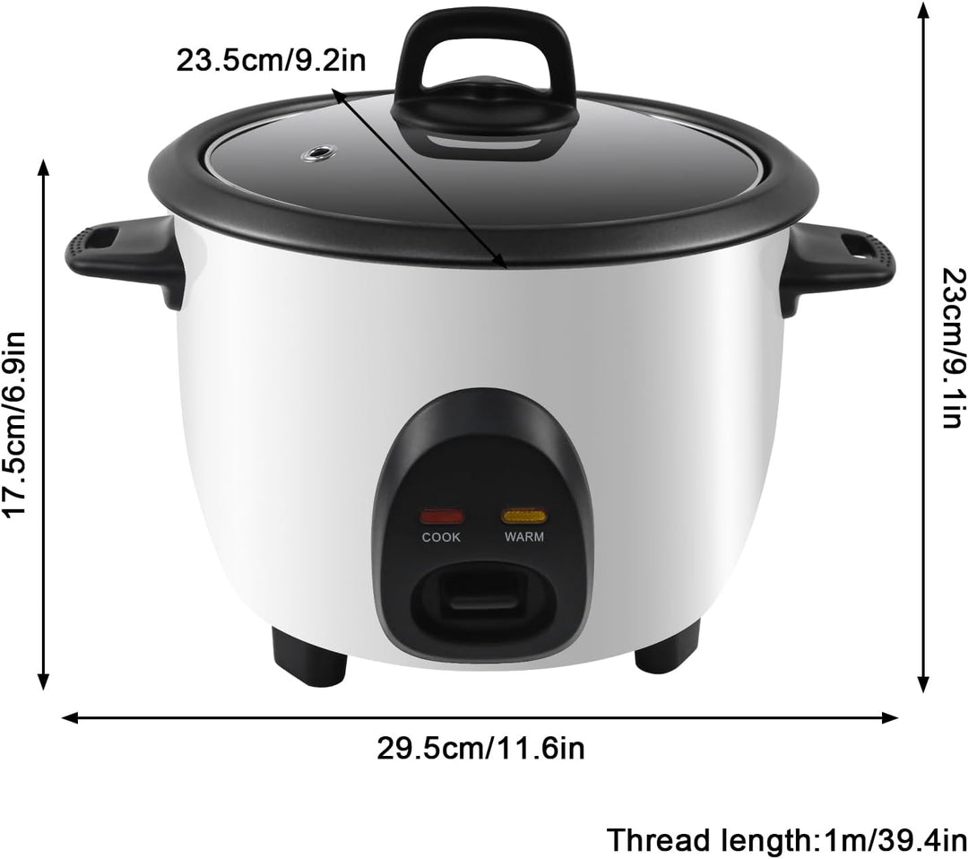 Reiskocher mit Warmhaltefunktion, Elektrischer Rice Cooker klein 1 Liter, Antihaftbeschichtete, mit