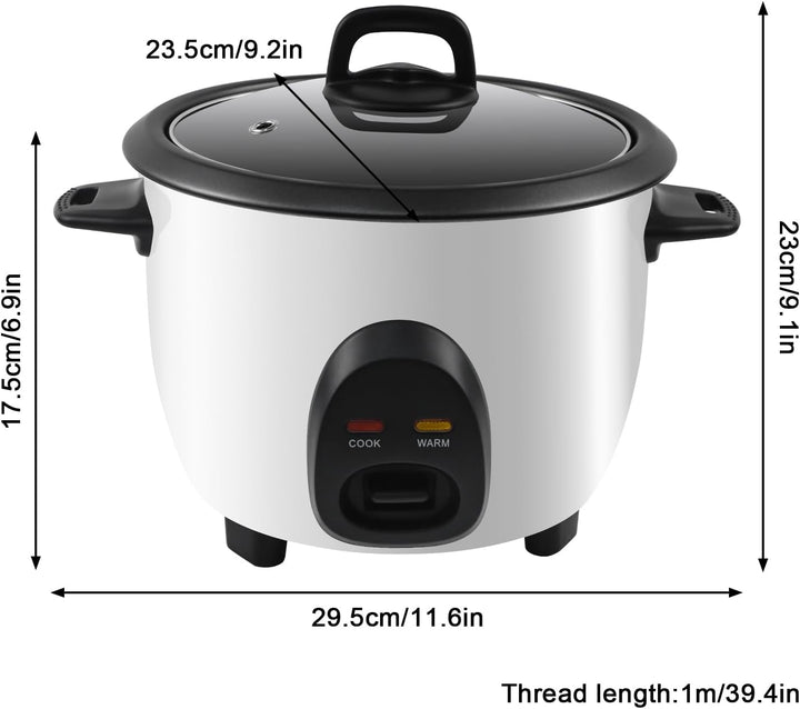 Reiskocher mit Warmhaltefunktion, Elektrischer Rice Cooker klein 1 Liter, Antihaftbeschichtete, mit