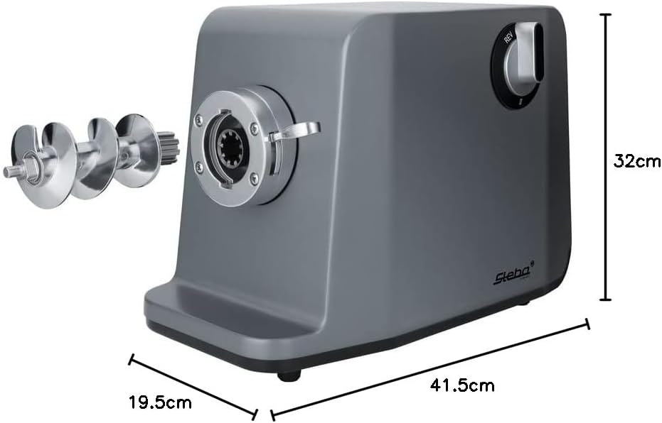 Steba elektronischer Fleischwolf, 3 Lochscheiben (3, 5, 8 mm), Grosse Auslassöffnung mit 6,6 cm, Hoc