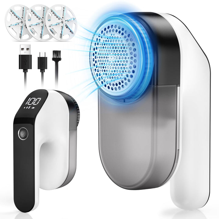 Fusselrasierer Elektrisch, Fusselentferner Entfussler für Kleidung mit 3 Geschwindigkeiten, 6-Klinge