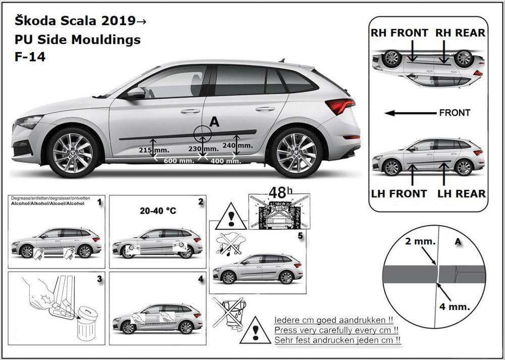 Spangenberg Seitenschutzleisten schwarz passend für Skoda Scala ab Baujahr 05.2019- F14 (3700014)