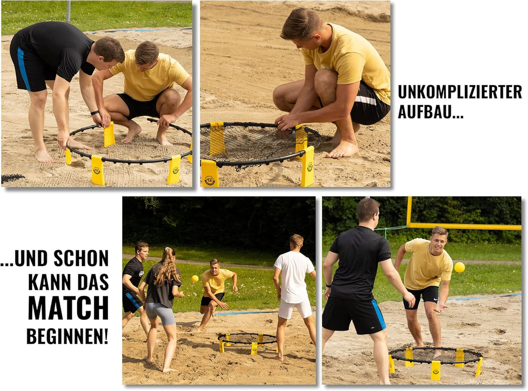 Hyperball Pro-Set mit 3 Bällen - Roundnet-Game zum Spielen im Freien, am Strand, Outdoor, enthält 1