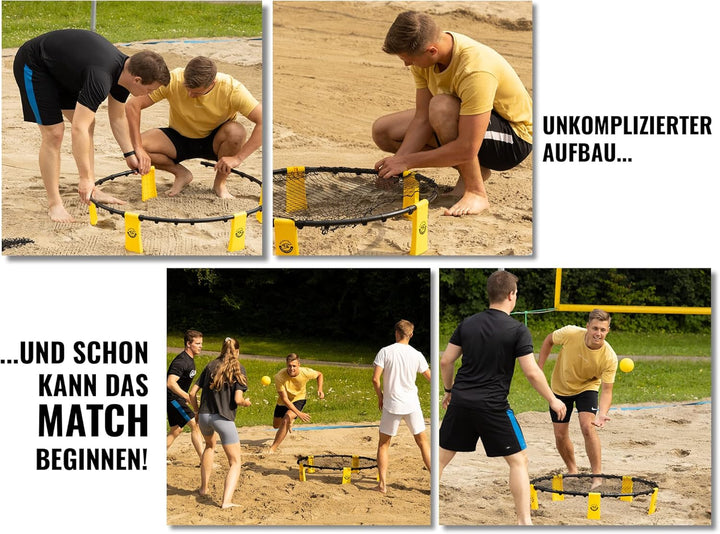 Hyperball Pro-Set mit 3 Bällen - Roundnet-Game zum Spielen im Freien, am Strand, Outdoor, enthält 1