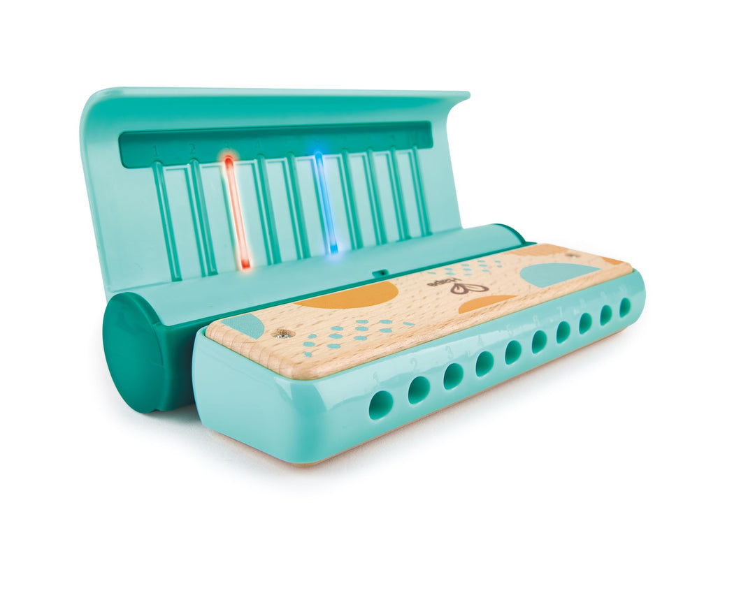 Hape Leuchtende Lern-Harmonica | Mundharmonika Musikspielzeug mit Licht für Kinder | ab 3 Jahren, Bl