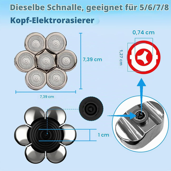 Elektrisch Rasierkopf für Glatzenrasierer, Elektrischer Rotationsrasiererkopf Durable Ersatzklinge B