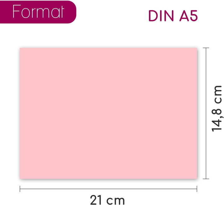 younikat 500 Blatt DIN A5 Papier rosa 80 g/m² I Blanko Kopierpapier Druckerpapier Universalpapier I