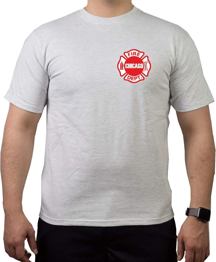 Chicago FIRE Dept. rote Schrift, ash T-Shirt, S