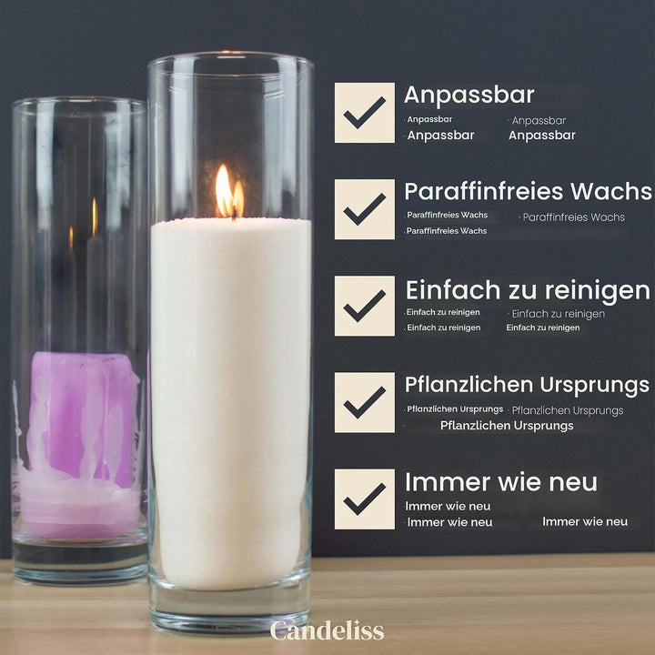 CANDELISS Kerzensand mit Docht Set in luxuriöser Metalldose. Kerzen sand perlenkerzen Pearled candle