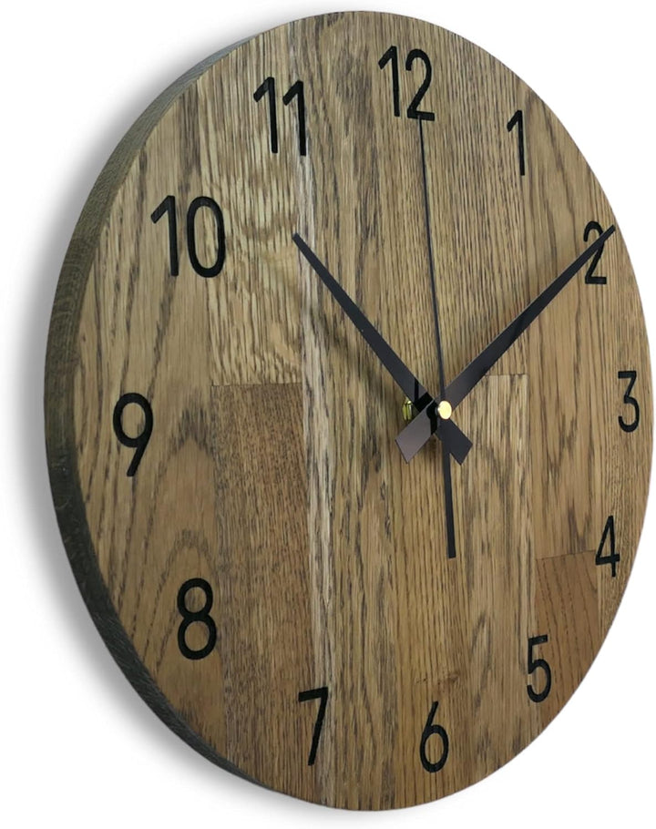 SENTOP Wanduhr aus Holz MAS002, Wanduhr aus Eiche, Moderne Wanduhr, Heimdekoration, Wanduhr aus echt