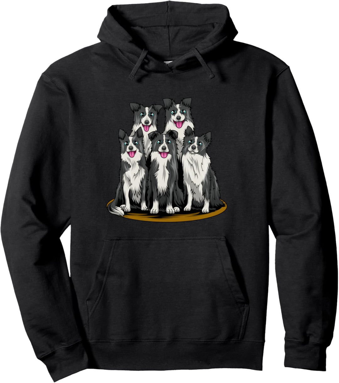 Border Collie Hundegruppe Pullover Hoodie