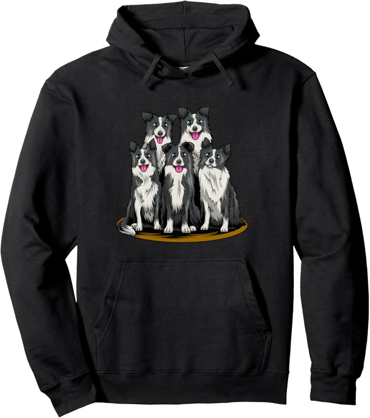 Border Collie Hundegruppe Pullover Hoodie