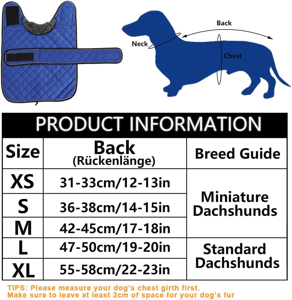 Geyecete - Warmer wintermantel für dackel Hunde,Hunde winterjacken mit plüschfutter,Outdoor jacken m