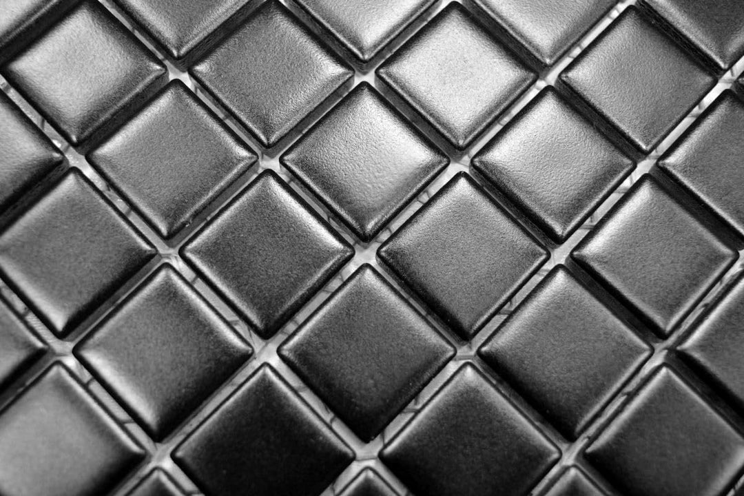 Mosaik Quadrat uni schwarz matt Keramik Mosaik, Mosaikstein Format: 23x23x6 mm, Bogengrösse: 300x300