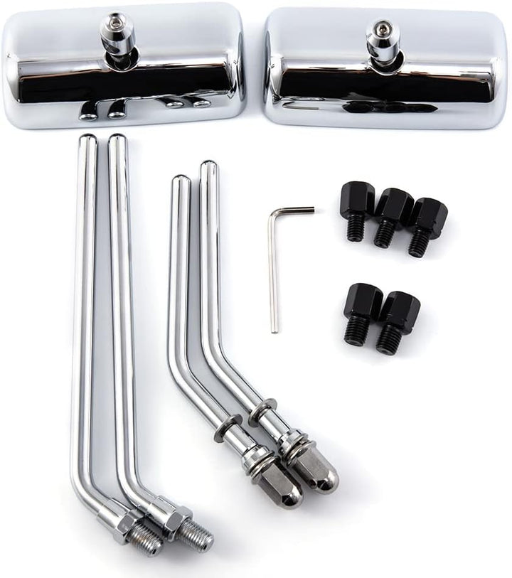 Motorrad Rückspiegel 8mm 10mm Universal Schwarz Vintage Aluminiumlegierung Lenker Seitenspiegel für