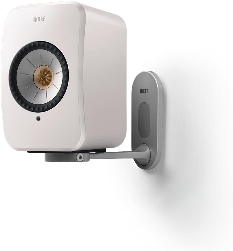 KEF LSX B1 Wandhalter Silber Paar, für LSX |aus Aluminium | schwenkbar | neigbar | versteckte Kabelf