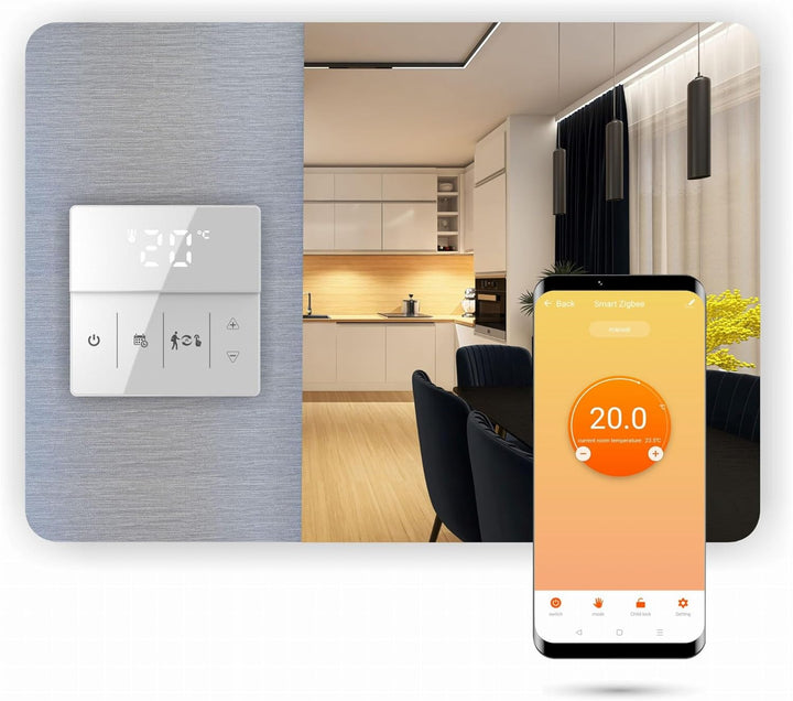 Automat-on Zigbee Thermostat Fussbodenheizung | Raumthermostat Fussbodenheizung PRO | Steuerung Wand