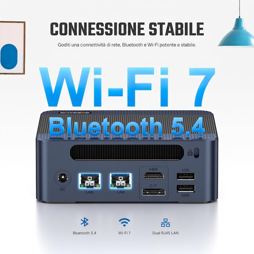 BOSGAME E6 Eco 304 Intel Wildcat 24 AI-PC,12GB LPDDR5X 512GB SSD | 5C/5T, bis 4,3GHz, DP1.4, Typ-C,