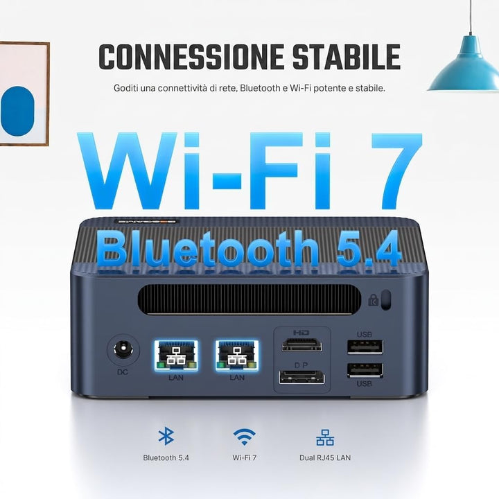 BOSGAME E6 Eco 304 Intel Wildcat 24 AI-PC,12GB LPDDR5X 512GB SSD | 5C/5T, bis 4,3GHz, DP1.4, Typ-C,