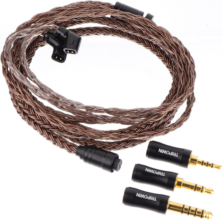 LINSOUL Tripowin Amber 32AWG OFC Oxygen Free Cable HiFi IEM Kabel mit austauschbarem 2.5mm/3.5mm/4.4