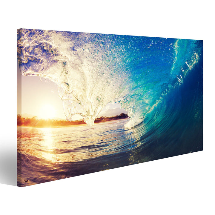 islandburner Bild Bilder auf Leinwand tolle Welle zum Surfen in der Sonne Poster, Leinwandbild, Wand