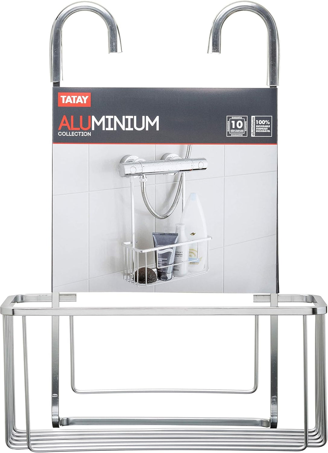 TATAY Duschkorb Aluminium | Feuchtigkeits- & Korrosionsbeständig | Belastbar bis 8kg | Einfache Mont