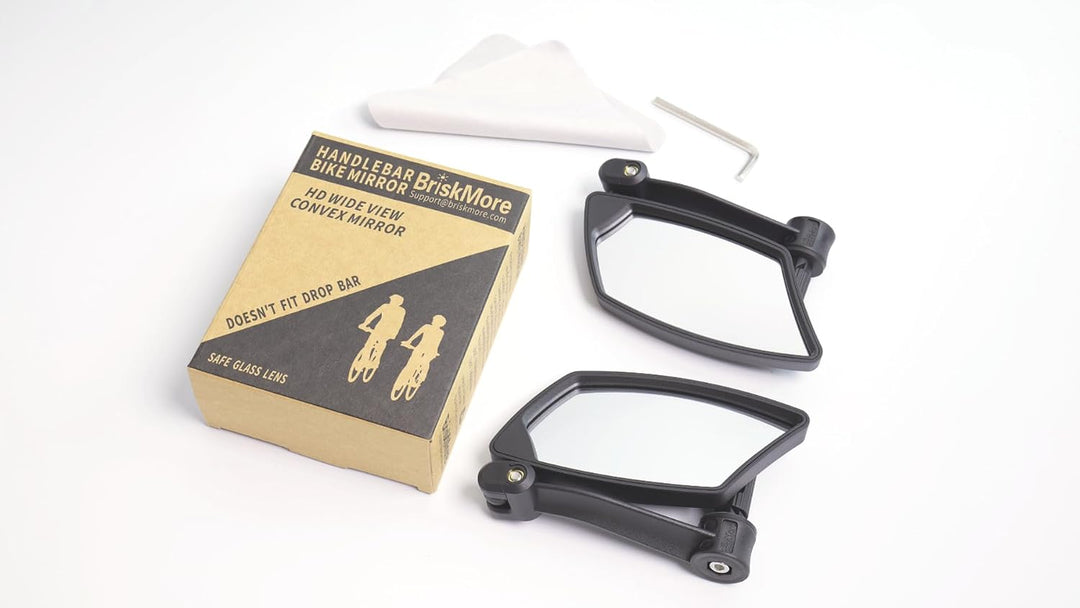 BriskMore Bar End Fahrradspiegel, High-Definition konvexe kratzfeste Glaslinse E-Bike Spiegel A: Sil