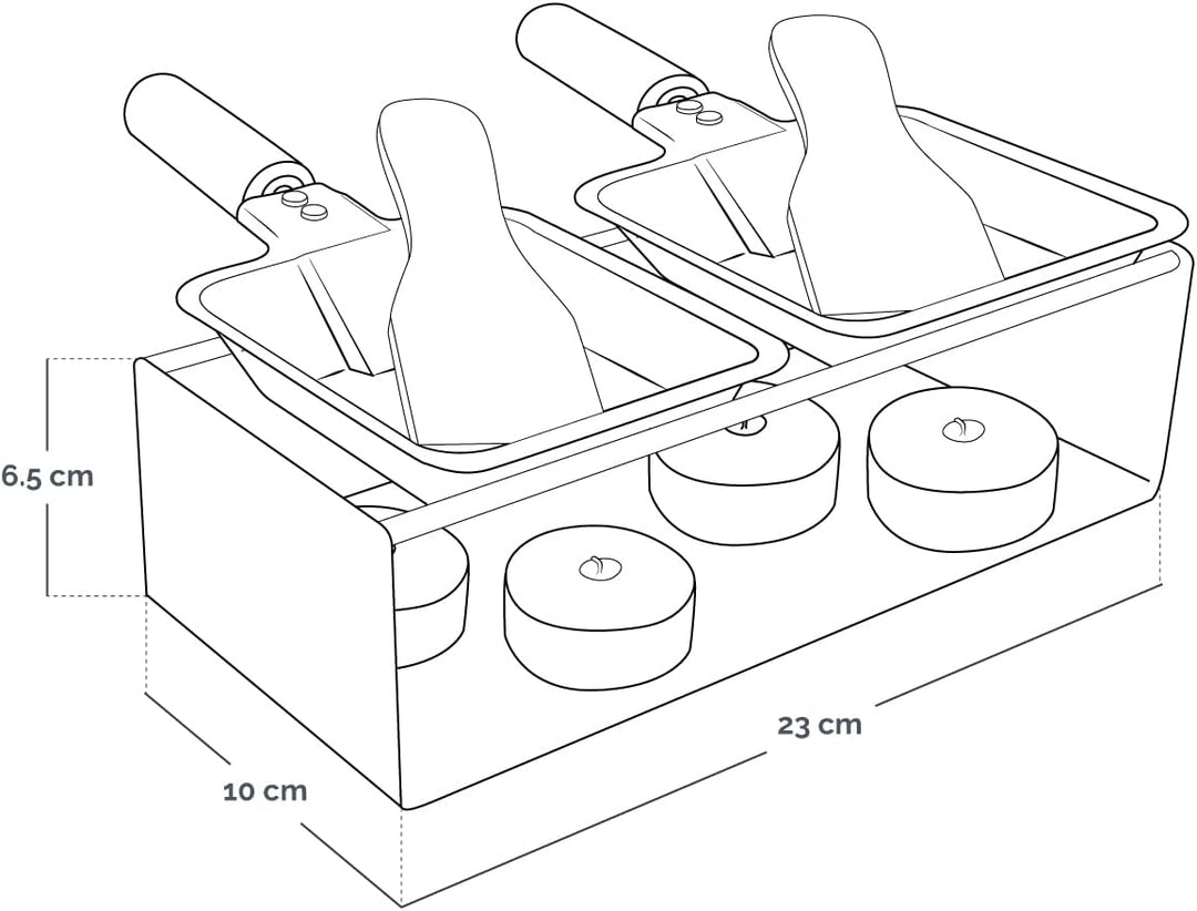 Linxor - Raclette-Gerät mit Metallkerze, inklusive Spatel und Kerzen - 2 Personen