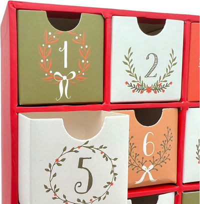 Adventskalender zum selbst Befüllen mit 24 Schubladen-Boxen, DIY-Weihnachtskalender Bastelset (Zahle