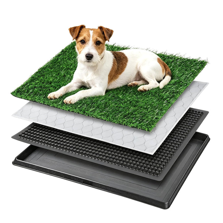 Hundegras-Pad Hundetoilette Töpfchen mit Tablett Kunstrasen-Töpfchen-Trainingspad Wiederverwendbares