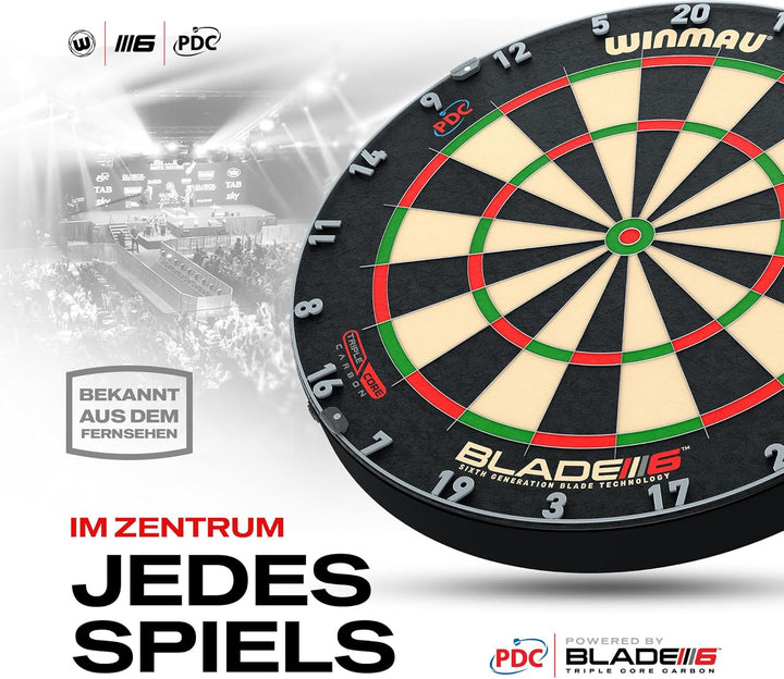 WINMAU Blade 6 Series Professional Bristle Klassische Dartboard Blade 6 Triple Core Carbon, Blade 6