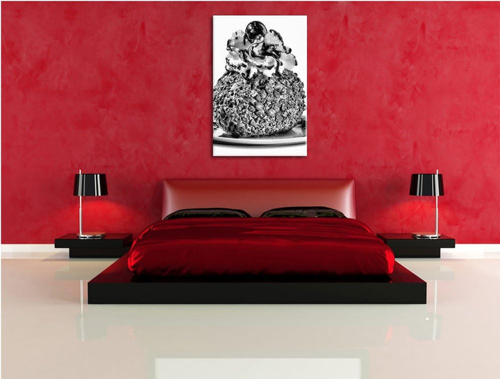 Pixxprint Monocrome, Super schokoladenes EIS, Format: 100x70 auf Leinwand, 100x70