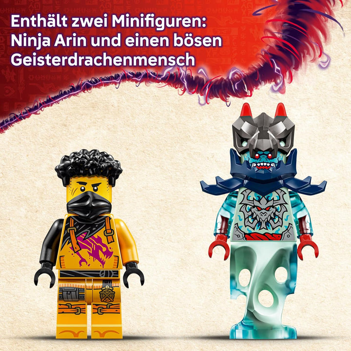 LEGO NINJAGO Arins Spinjitzumech - Ninja-Spielset mit beweglicher Mech Figur, 2 Minifiguren und Baby