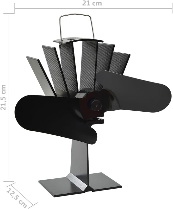 vidaXL Wärmebetriebener Kaminventilator 2 Blätter mit feuerfesten Drähten Stromlos Kaminofen Ventila