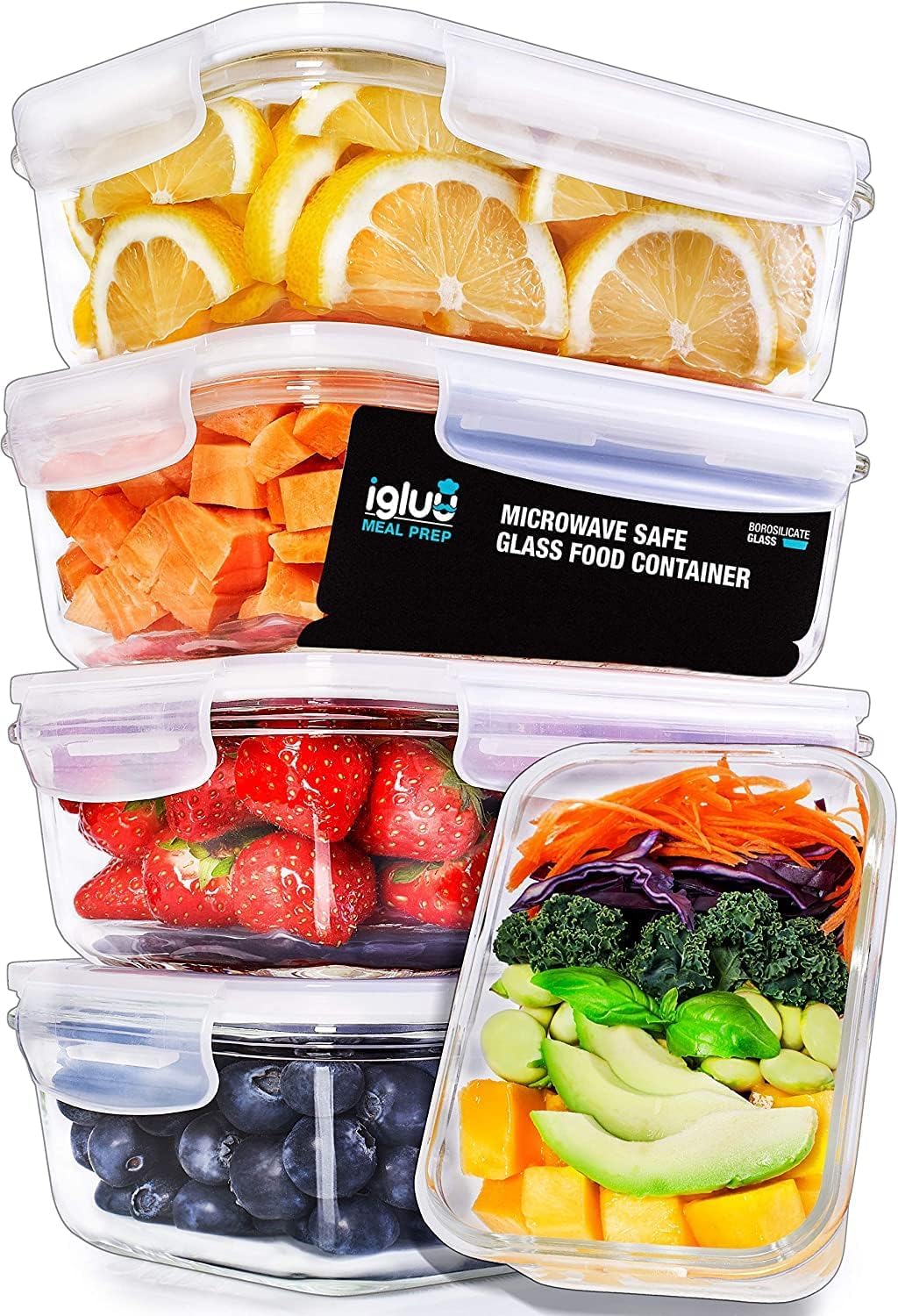 Meal Prep Container aus Glas mit Transparentem Dampfventildeckel – Luftdicht Verschliessbare Frischh