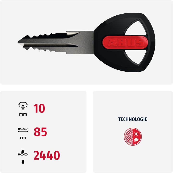 ABUS Kettenschloss Ivy Chain 9210 – Fahrradschloss aus gehärtetem Stahl – 10 mm dicke Kette – ABUS-S