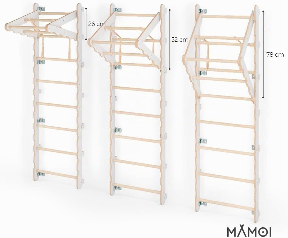 MAMOI® Indoor-Klettergerüst, Wandleitern fürs Zimmer, Kletterturnringe für Erwachsene, Yarnwood Klet