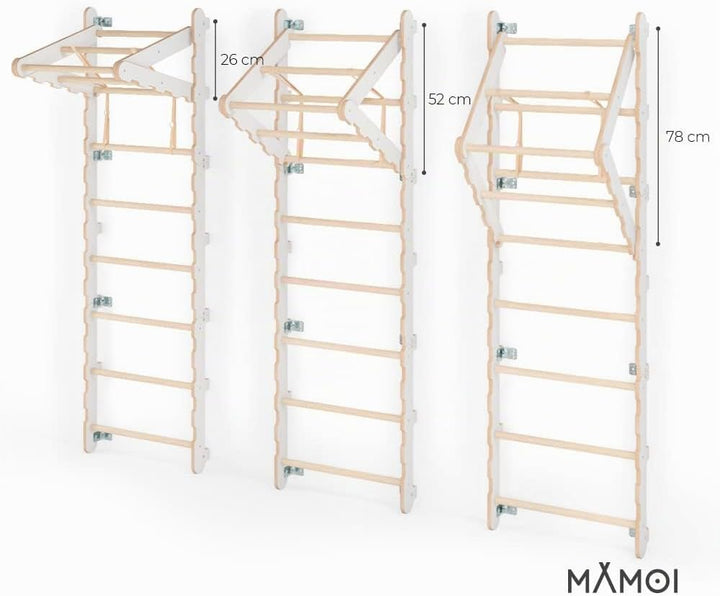 MAMOI® Indoor-Klettergerüst, Wandleitern fürs Zimmer, Kletterturnringe für Erwachsene, Yarnwood Klet