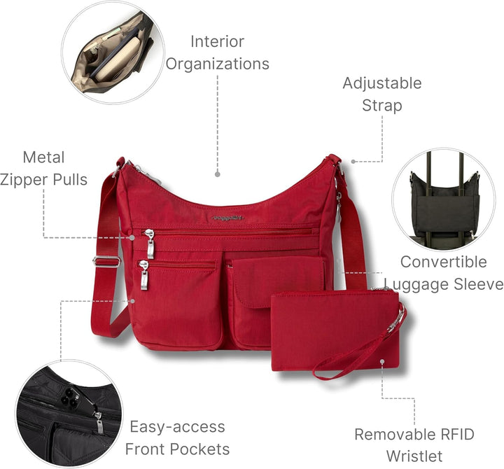 Baggallini Damen Everywhere bagg with überall Tasche mit RFID Einheitsgrösse Apfelgrün, Einheitsgrös