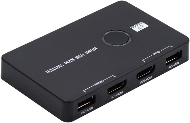 NFHK KVM USB 2.0 & HDMI 4K Switch Selector Dual PCs Sharing Monitor HDTV USB Port Tastatur Maus Scan