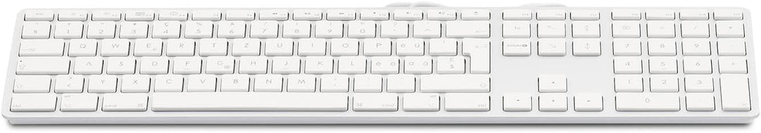 LMP 17203 KB-1243 kabelgebundene USB Tastatur mit Zahlenblock und USB-Hub deutsch für,Apple, Silber