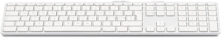 LMP 17203 KB-1243 kabelgebundene USB Tastatur mit Zahlenblock und USB-Hub deutsch für,Apple, Silber