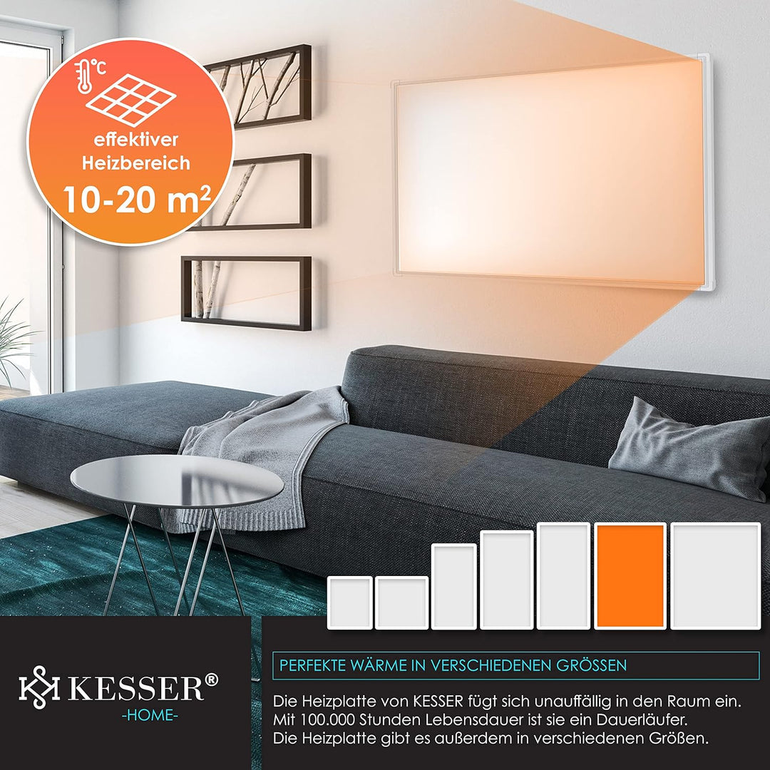KESSER® Infrarotheizung Mit Thermostat Infrarotheizkörper Elektroheizung Infrarot Heizung Wandheizun