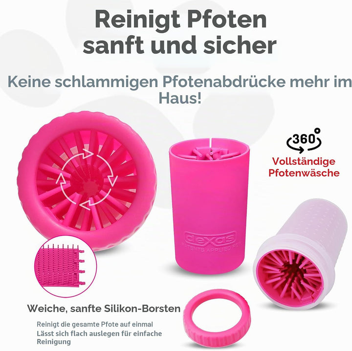 Dexas MudBuster tragbarer Hundepfotenreiniger, Grösse M, pink, PW710233 rose Medium, rose Medium