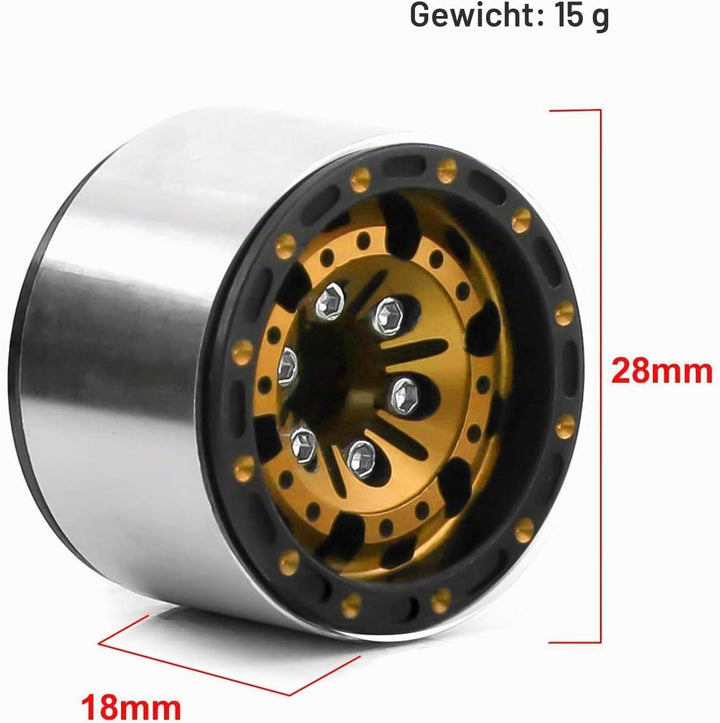 KEEDA 57mm RC Reifen und Räder, 1,0 Zoll Micro Beadlock Felge für 1/18 TRX4M 1/24 RC Crawler Car Axi